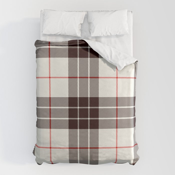 White Tartan with Black and Red Stripes Duvet Cover Gallery Image 6