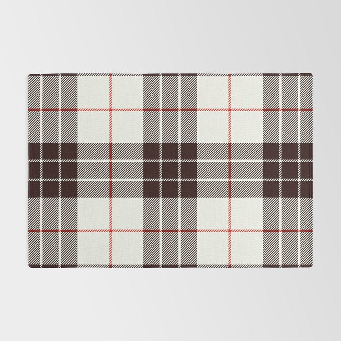 White Tartan with Black and Red Stripes Rug Gallery Image 2