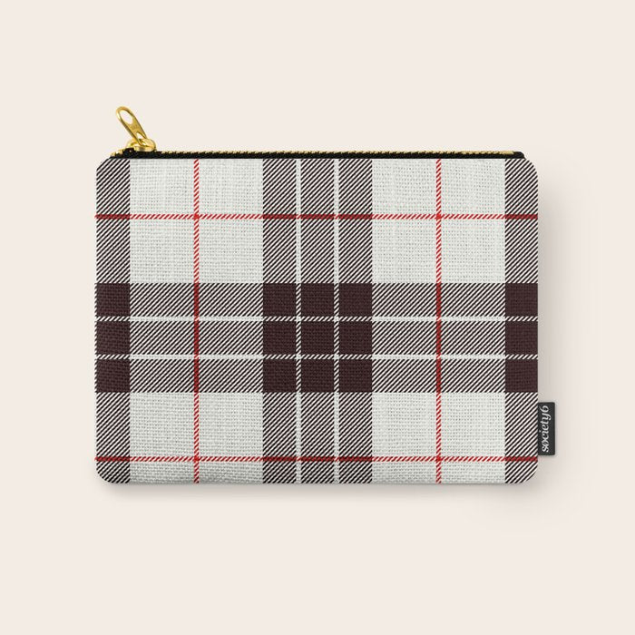 White Tartan with Black and Red Stripes Carry All Pouch Gallery Image 1