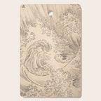 Wave by Katsushika Hokusai 1760-1849 Japanese Woodblock Allover Pattern Black and Tan Ink Drawing Cutting Board Gallery Image 1