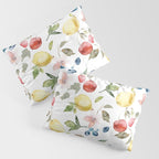 Lemon Berries and Cherries Watercolor Pattern Pillow Sham Gallery Image 3