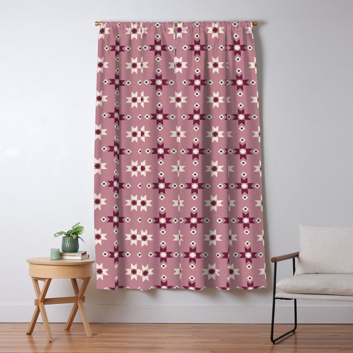 Modern quilt - berry Window Curtain Gallery Image 5