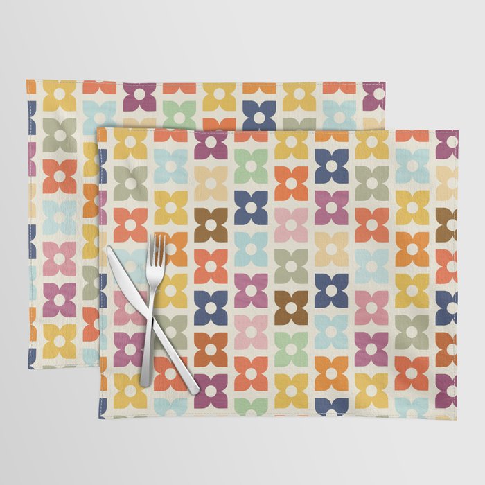 Retro Nostalgic Pastel Flowers Placemat Gallery Image 1