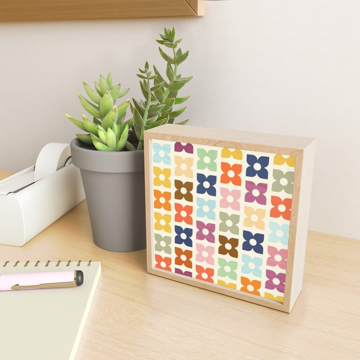 Retro Nostalgic Pastel Flowers Mini Art Print Gallery Image 2