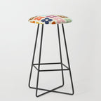 Retro Nostalgic Pastel Flowers Stool Gallery Image 1