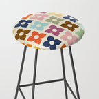Retro Nostalgic Pastel Flowers Stool Gallery Image 2