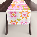 I Love You Checkerboard - Pink & Orange Table Runner Gallery Image 1