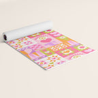 I Love You Checkerboard - Pink & Orange Yoga Mat Gallery Image 2