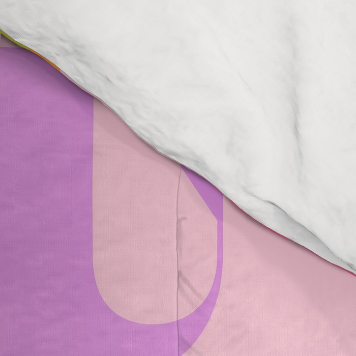I Love You Checkerboard - Pink & Orange Comforter Gallery Image 4