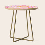 I Love You Checkerboard - Pink & Orange Side Table Gallery Image 1