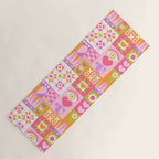 I Love You Checkerboard - Pink & Orange Yoga Mat Gallery Image 1
