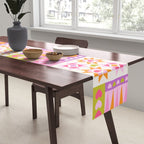 I Love You Checkerboard - Pink & Orange Table Runner Gallery Image 2