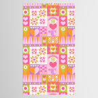 I Love You Checkerboard - Pink & Orange Tablecloth Gallery Image 2