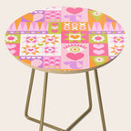 I Love You Checkerboard - Pink & Orange Side Table Gallery Image 2