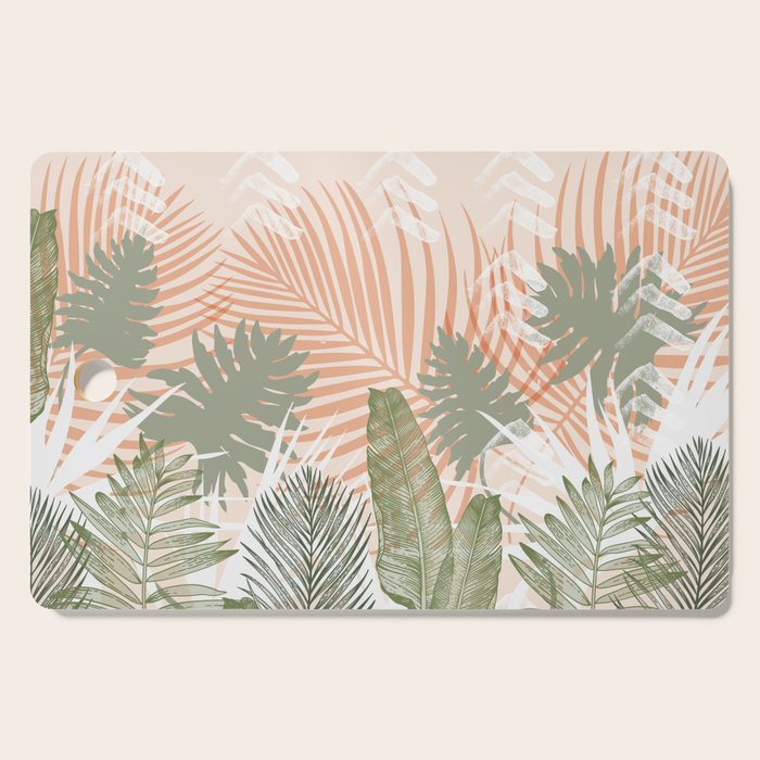 Abstract tropical plants pastel Cutting Board Gallery Image 1