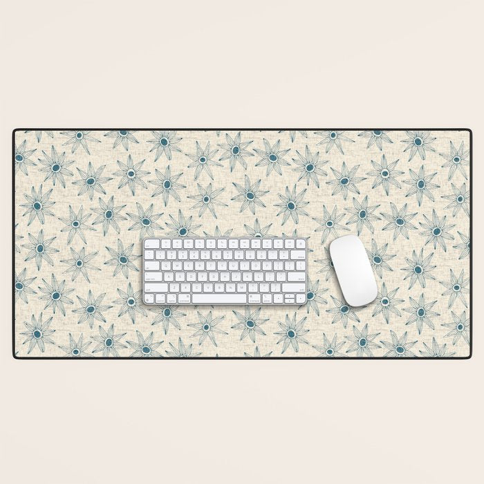 sema cream blue Desk Mat Gallery Image 1