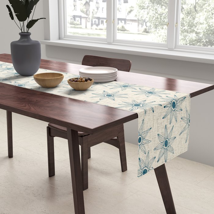 sema cream blue Table Runner Gallery Image 2