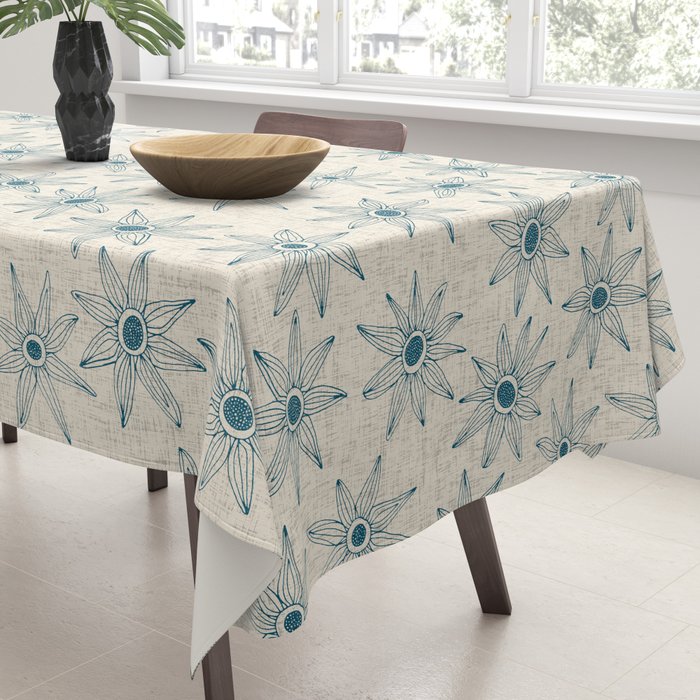 sema cream blue Tablecloth Gallery Image 3