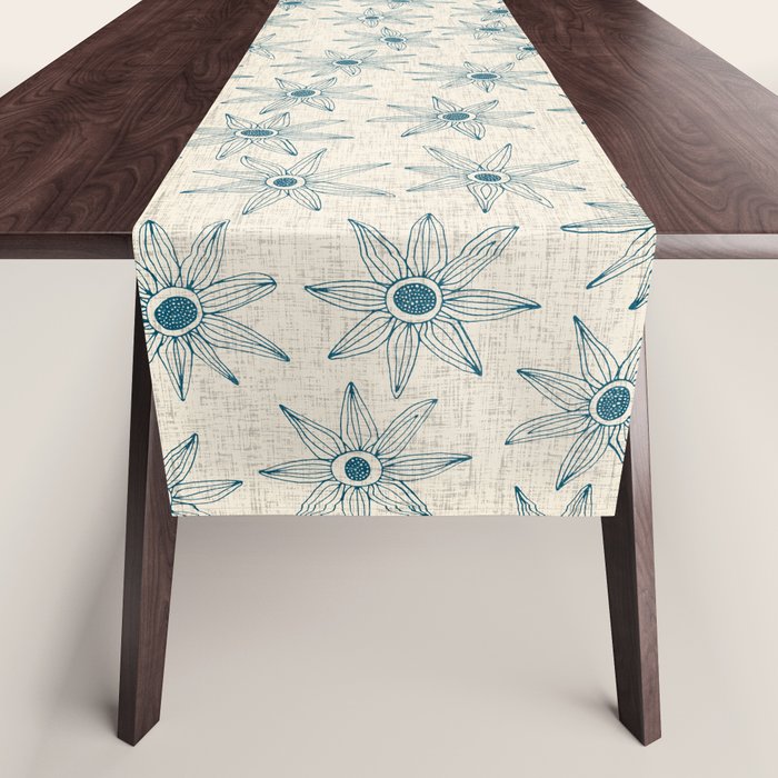 sema cream blue Table Runner Gallery Image 1