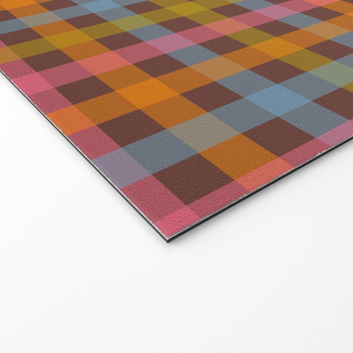 Eclectic Gingham Plaid Cozy Multicolored Checkered Pattern with Brown Welcome Mat Gallery Image 2