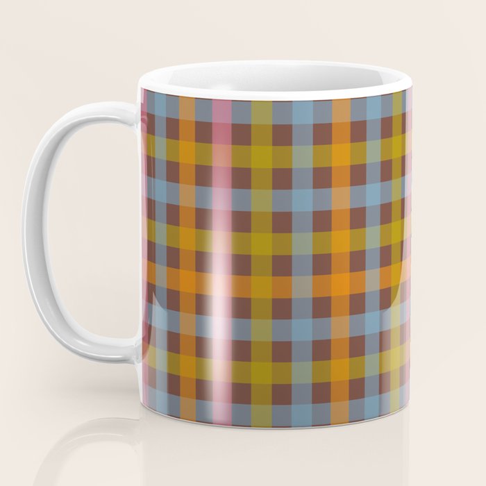 Eclectic Gingham Plaid Cozy Multicolored Checkered Pattern with Brown Coffee Mug Gallery Image 3