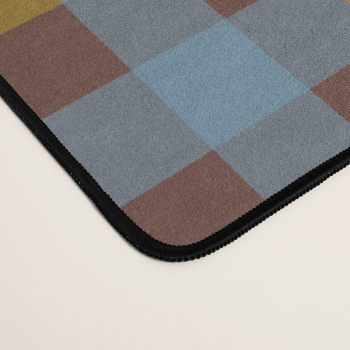 Eclectic Gingham Plaid Cozy Multicolored Checkered Pattern with Brown Desk Mat Gallery Image 4