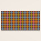 Eclectic Gingham Plaid Cozy Multicolored Checkered Pattern with Brown Desk Mat Gallery Image 3