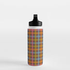 Eclectic Gingham Plaid Cozy Multicolored Checkered Pattern with Brown Water Bottle Gallery Image 3