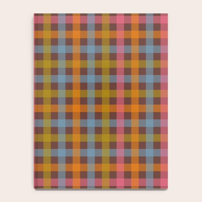 Eclectic Gingham Plaid Cozy Multicolored Checkered Pattern with Brown Notebook Gallery Image 4