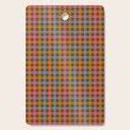 Eclectic Gingham Plaid Cozy Multicolored Checkered Pattern with Brown Cutting Board Gallery Image 1