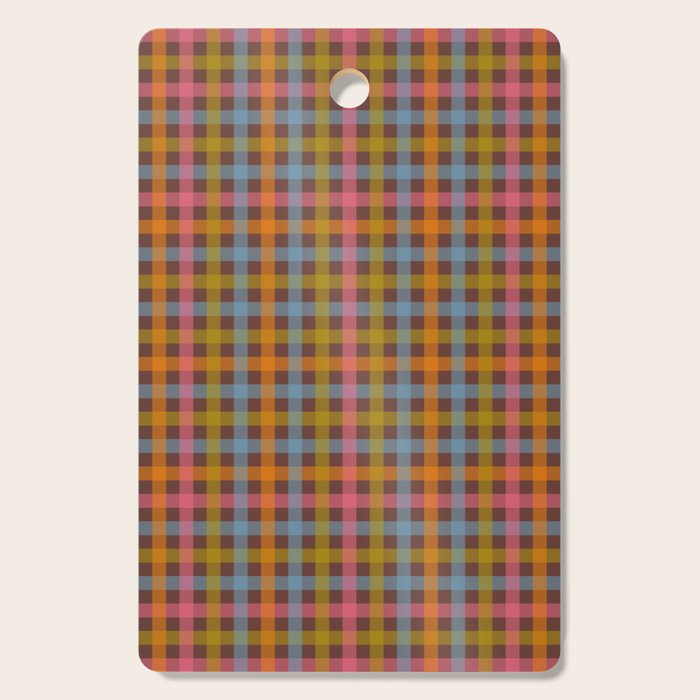 Eclectic Gingham Plaid Cozy Multicolored Checkered Pattern with Brown Cutting Board Gallery Image 1