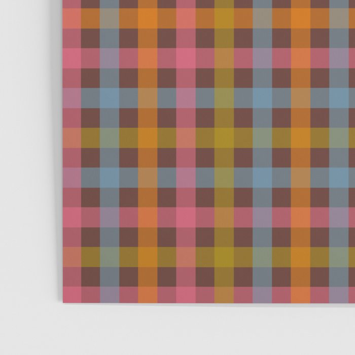 Eclectic Gingham Plaid Cozy Multicolored Checkered Pattern with Brown Poster Gallery Image 3