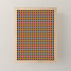 Eclectic Gingham Plaid Cozy Multicolored Checkered Pattern with Brown Mini Art Print Gallery Image 1