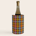 Eclectic Gingham Plaid Cozy Multicolored Checkered Pattern with Brown Wine Chiller Gallery Image 2