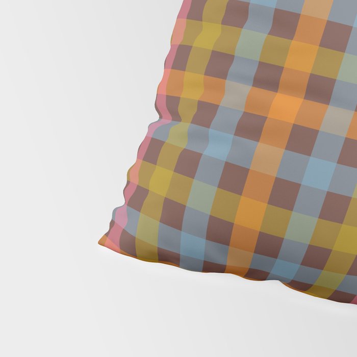 Eclectic Gingham Plaid Cozy Multicolored Checkered Pattern with Brown Pillow Sham Gallery Image 4