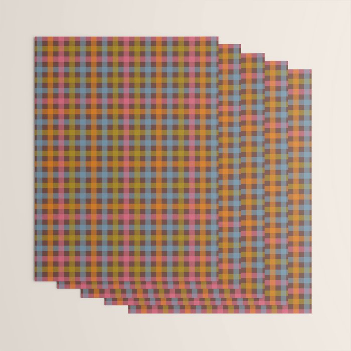 Eclectic Gingham Plaid Cozy Multicolored Checkered Pattern with Brown Wrapping Paper Gallery Image 3
