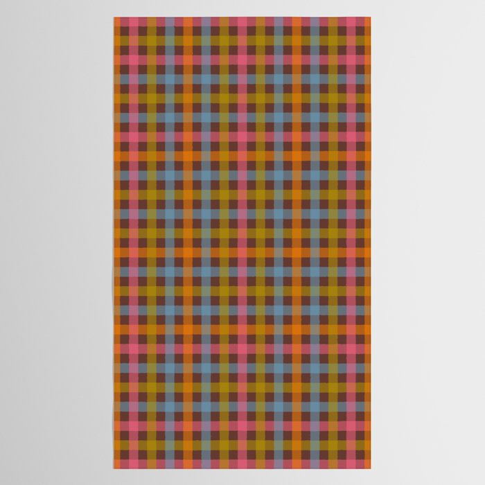 Eclectic Gingham Plaid Cozy Multicolored Checkered Pattern with Brown Tablecloth Gallery Image 2