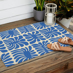 Abstract organic nature plant leaf pattern Outdoor Rug Gallery Image 2