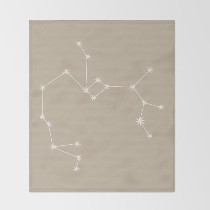Sagittarius Zodiac Star Constellation Line Art Beige Throw Blanket Gallery Image 2