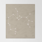 Sagittarius Zodiac Star Constellation Line Art Beige Throw Blanket Gallery Image 2