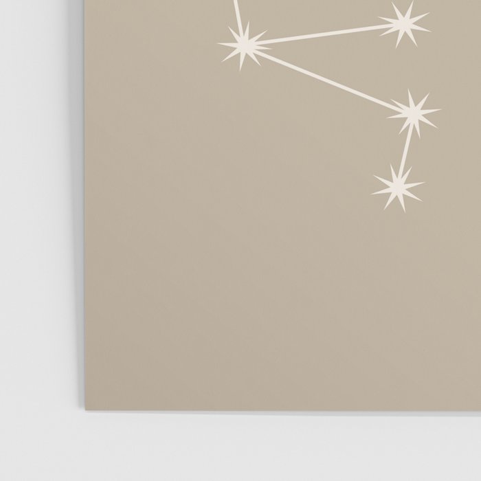 Sagittarius Zodiac Star Constellation Line Art Beige Poster Gallery Image 3