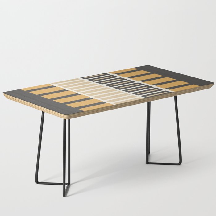 Retro Contemporary Block Stripes in Charcoal Ochre Coffee Table Gallery Image 1