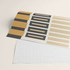 Retro Contemporary Block Stripes in Charcoal Ochre Wrapping Paper Gallery Image 2
