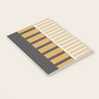 Retro Contemporary Block Stripes in Charcoal Ochre Notebook Gallery Image 3