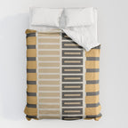 Retro Contemporary Block Stripes in Charcoal Ochre Duvet Cover Gallery Image 6