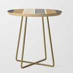 Retro Contemporary Block Stripes in Charcoal Ochre Side Table Gallery Image 1