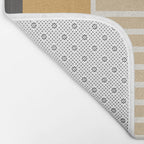 Retro Contemporary Block Stripes in Charcoal Ochre Bath Mat Gallery Image 2