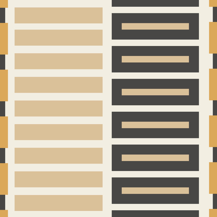 Retro Contemporary Block Stripes in Charcoal Ochre Coffee Mug Gallery Image 2