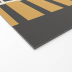 Retro Contemporary Block Stripes in Charcoal Ochre Welcome Mat Gallery Image 2
