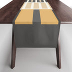 Retro Contemporary Block Stripes in Charcoal Ochre Table Runner Gallery Image 1